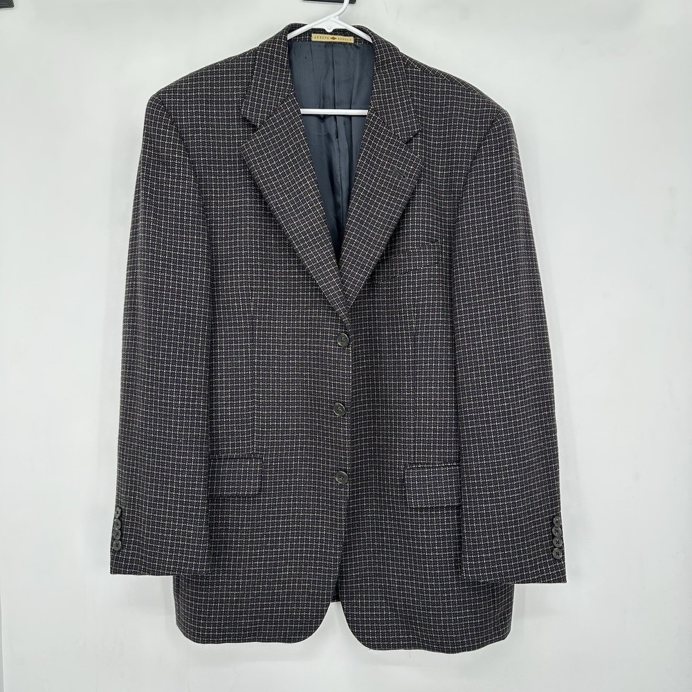 VTG Joseph Abboud Men's Wool Sports Coat Blazer 40R USA Made Micro Check Classic